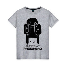 Женская футболка хлопок с принтом Radiohead в Санкт-Петербурге, 100% хлопок | прямой крой, круглый вырез горловины, длина до линии бедер, слегка спущенное плечо | capitol | creep | emi | parlophone | the king of limbs | джонни гринвуд | колин гринвуд | радиохэд | том йорк | фил селуэй | эд о’брайен