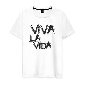 Мужская футболка хлопок с принтом Viva La Vida в Санкт-Петербурге, 100% хлопок | прямой крой, круглый вырез горловины, длина до линии бедер, слегка спущенное плечо. | coldplay | ghost stories | mylo xyloto | parachutes