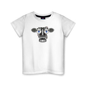 Детская футболка хлопок с принтом Endoskeleton FNAF в Санкт-Петербурге, 100% хлопок | круглый вырез горловины, полуприлегающий силуэт, длина до линии бедер | Тематика изображения на принте: endoskeleton | fnaf | фнаф