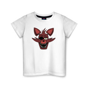 Детская футболка хлопок с принтом Foxy FNAF в Санкт-Петербурге, 100% хлопок | круглый вырез горловины, полуприлегающий силуэт, длина до линии бедер | 5 ночей с фредди | fnaf | foxy | фнаф
