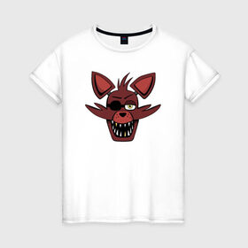 Женская футболка хлопок с принтом Foxy FNAF в Санкт-Петербурге, 100% хлопок | прямой крой, круглый вырез горловины, длина до линии бедер, слегка спущенное плечо | 5 ночей с фредди | fnaf | foxy | фнаф
