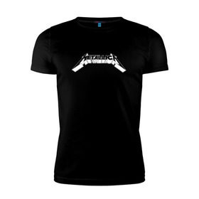 Мужская футболка премиум с принтом Логотип Metallica (old) в Санкт-Петербурге, 92% хлопок, 8% лайкра | приталенный силуэт, круглый вырез ворота, длина до линии бедра, короткий рукав | металлика