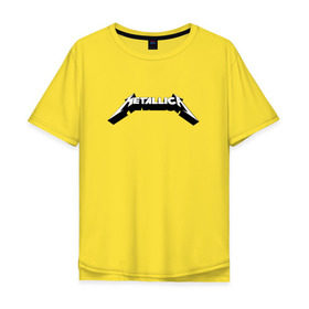 Мужская футболка хлопок Oversize с принтом Логотип Metallica (old logo) в Санкт-Петербурге, 100% хлопок | свободный крой, круглый ворот, “спинка” длиннее передней части | 