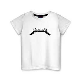 Детская футболка хлопок с принтом Логотип Metallica (old logo) в Санкт-Петербурге, 100% хлопок | круглый вырез горловины, полуприлегающий силуэт, длина до линии бедер | 