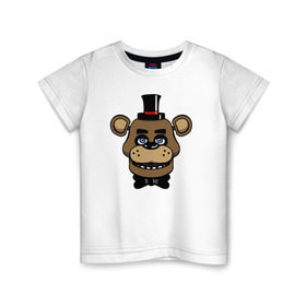 Детская футболка хлопок с принтом Freddy FNAF в Санкт-Петербурге, 100% хлопок | круглый вырез горловины, полуприлегающий силуэт, длина до линии бедер | fnaf | freddy | фнаф