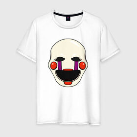 Мужская футболка хлопок с принтом Puppet FNAF Марионетка в Санкт-Петербурге, 100% хлопок | прямой крой, круглый вырез горловины, длина до линии бедер, слегка спущенное плечо. | fnaf | puppet | фнаф