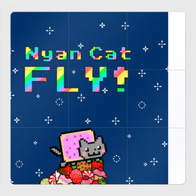 Магнитный плакат 3Х3 с принтом Nyan Cat в Санкт-Петербурге, Полимерный материал с магнитным слоем | 9 деталей размером 9*9 см | 