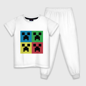 Детская пижама хлопок с принтом Minecraft в Санкт-Петербурге, 100% хлопок |  брюки и футболка прямого кроя, без карманов, на брюках мягкая резинка на поясе и по низу штанин
 | boom | media | minecraft | игры | компьютерные игры | майнкрафт