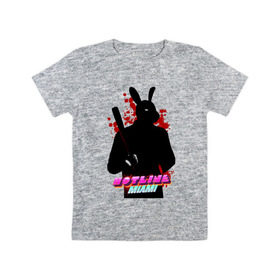 Детская футболка хлопок с принтом Hotline Miami rabbit в Санкт-Петербурге, 100% хлопок | круглый вырез горловины, полуприлегающий силуэт, длина до линии бедер | Тематика изображения на принте: hotline miami
