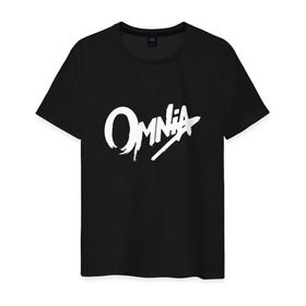 Мужская футболка хлопок с принтом Omnia в Санкт-Петербурге, 100% хлопок | прямой крой, круглый вырез горловины, длина до линии бедер, слегка спущенное плечо. | dj | omnia | trance