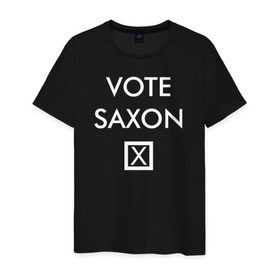 Мужская футболка хлопок с принтом Vote Saxon в Санкт-Петербурге, 100% хлопок | прямой крой, круглый вырез горловины, длина до линии бедер, слегка спущенное плечо. | vote saxon doctor who доктор кто саксон голос