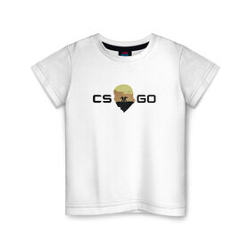 Детская футболка хлопок с принтом CS GO в Санкт-Петербурге, 100% хлопок | круглый вырез горловины, полуприлегающий силуэт, длина до линии бедер | counter   strike | контра | стрелялка