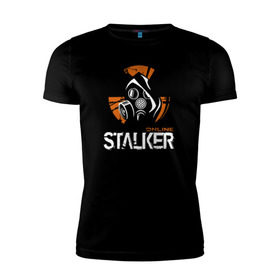 Мужская футболка премиум с принтом Stalker в Санкт-Петербурге, 92% хлопок, 8% лайкра | приталенный силуэт, круглый вырез ворота, длина до линии бедра, короткий рукав | shooter | stalker | радиация | шутер
