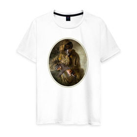 Мужская футболка хлопок с принтом Портрет Сталкера в Санкт-Петербурге, 100% хлопок | прямой крой, круглый вырез горловины, длина до линии бедер, слегка спущенное плечо. | shooter | stalker | радиация | шутер