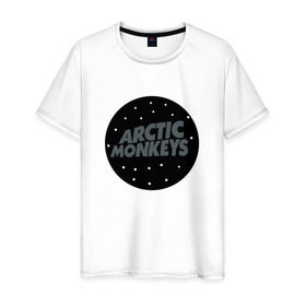 Мужская футболка хлопок с принтом Arctic Monkeys в Санкт-Петербурге, 100% хлопок | прямой крой, круглый вырез горловины, длина до линии бедер, слегка спущенное плечо. | Тематика изображения на принте: arctic monkeys  британская инди рок группаmonkeys | джейм кук