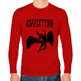 Мужской лонгслив хлопок с принтом Led Zeppelin swan в Санкт-Петербурге, 100% хлопок |  | led zeppelin