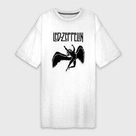 Платье-футболка хлопок с принтом Led Zeppelin swan в Санкт-Петербурге,  |  | led zeppelin