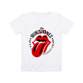 Детская футболка хлопок с принтом Rolling Stones в Санкт-Петербурге, 100% хлопок | круглый вырез горловины, полуприлегающий силуэт, длина до линии бедер | rolling stones