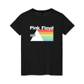 Женская футболка хлопок с принтом Pink Floyd в Санкт-Петербурге, 100% хлопок | прямой крой, круглый вырез горловины, длина до линии бедер, слегка спущенное плечо | pank | rok | пинк флойд)
