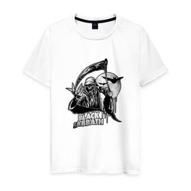 Мужская футболка хлопок с принтом Black Sabbath в Санкт-Петербурге, 100% хлопок | прямой крой, круглый вырез горловины, длина до линии бедер, слегка спущенное плечо. | Тематика изображения на принте: black sabbath