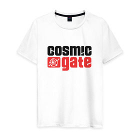 Мужская футболка хлопок с принтом Cosmic Gate в Санкт-Петербурге, 100% хлопок | прямой крой, круглый вырез горловины, длина до линии бедер, слегка спущенное плечо. | cosmic gate | dj | house | trance