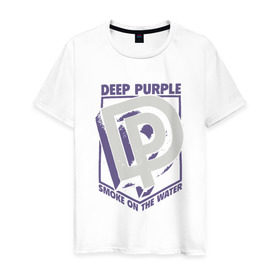 Мужская футболка хлопок с принтом Deep Purple в Санкт-Петербурге, 100% хлопок | прямой крой, круглый вырез горловины, длина до линии бедер, слегка спущенное плечо. | deep | deep purple | metal | purple | rock | trash metal | дип перпл | метал | металл | рок