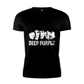 Мужская футболка премиум с принтом Deep Purple в Санкт-Петербурге, 92% хлопок, 8% лайкра | приталенный силуэт, круглый вырез ворота, длина до линии бедра, короткий рукав | deep | deep purple | metal | purple | rock | trash metal | дип перпл | метал | металл | рок