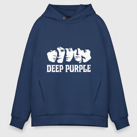 Мужское худи Oversize хлопок с принтом Deep Purple в Санкт-Петербурге, френч-терри — 70% хлопок, 30% полиэстер. Мягкий теплый начес внутри —100% хлопок | боковые карманы, эластичные манжеты и нижняя кромка, капюшон на магнитной кнопке | deep | deep purple | metal | purple | rock | trash metal | дип перпл | метал | металл | рок