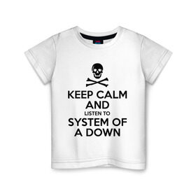 Детская футболка хлопок с принтом System Of A Down в Санкт-Петербурге, 100% хлопок | круглый вырез горловины, полуприлегающий силуэт, длина до линии бедер | Тематика изображения на принте: hard rock | metal | rock | serj | system of a down | tankian | метал | рок | систем | танкян | хардрок