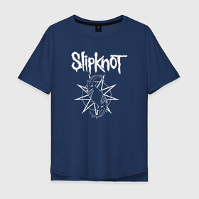 Мужская футболка хлопок Oversize с принтом Slipknot в Санкт-Петербурге, 100% хлопок | свободный крой, круглый ворот, “спинка” длиннее передней части | metal | punk | slipknot | метал | панк рок | слипнот
