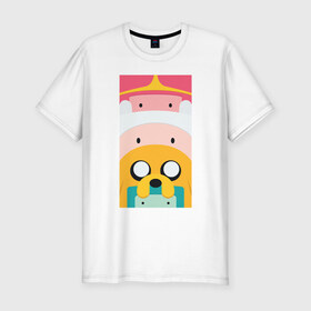 Мужская футболка премиум с принтом Adventure Time в Санкт-Петербурге, 92% хлопок, 8% лайкра | приталенный силуэт, круглый вырез ворота, длина до линии бедра, короткий рукав | 