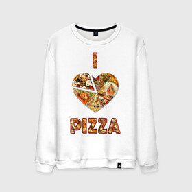 Мужской свитшот хлопок с принтом i love pizza в Санкт-Петербурге, 100% хлопок |  | . любовь | pizza | любителям пиццыёда | пицца | прикол