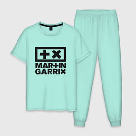 Мужская пижама хлопок с принтом Martin Garrix в Санкт-Петербурге, 100% хлопок | брюки и футболка прямого кроя, без карманов, на брюках мягкая резинка на поясе и по низу штанин
 | animals | dj | garrix | house | martin garrix