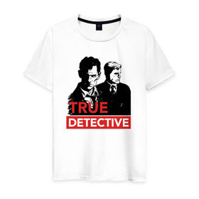 Мужская футболка хлопок с принтом Настоящий детектив в Санкт-Петербурге, 100% хлопок | прямой крой, круглый вырез горловины, длина до линии бедер, слегка спущенное плечо. | true detective | сериал