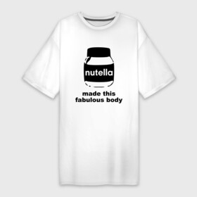 Платье-футболка хлопок с принтом Nutella в Санкт-Петербурге,  |  | fabulous body | nutella | нутелла | тело