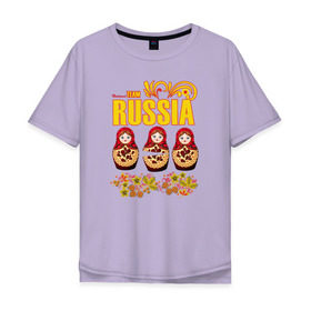 Мужская футболка хлопок Oversize с принтом National team Russia в Санкт-Петербурге, 100% хлопок | свободный крой, круглый ворот, “спинка” длиннее передней части | матрешки | патриоты | родина | россия | рф