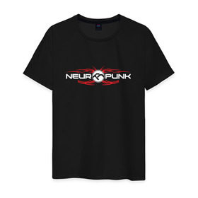 Мужская футболка хлопок с принтом Neuropunk RED в Санкт-Петербурге, 100% хлопок | прямой крой, круглый вырез горловины, длина до линии бедер, слегка спущенное плечо. | dnb | neurofunk | neuropunk | neuropunk   это подкаст и серия вечеринок от лейбла tamrecords.tamrecords | нейропанк