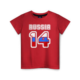 Детская футболка хлопок с принтом Russia - 14 (Саха (Якутия)) в Санкт-Петербурге, 100% хлопок | круглый вырез горловины, полуприлегающий силуэт, длина до линии бедер | 14 | russia | russia   14 | республика саха | якутия
