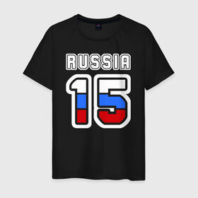 Мужская футболка хлопок с принтом Russia - 15 (Сев. Осетия) в Санкт-Петербурге, 100% хлопок | прямой крой, круглый вырез горловины, длина до линии бедер, слегка спущенное плечо. | russia   15 | алания | республика северная осетия