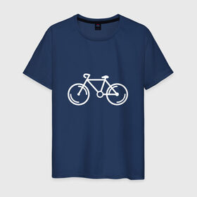 Мужская футболка хлопок с принтом Велосипедист в Санкт-Петербурге, 100% хлопок | прямой крой, круглый вырез горловины, длина до линии бедер, слегка спущенное плечо. | Тематика изображения на принте: велосипед | лето