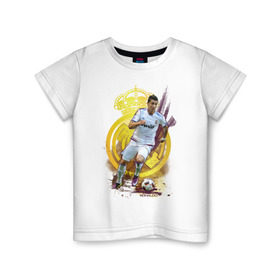 Детская футболка хлопок с принтом Ronaldo в Санкт-Петербурге, 100% хлопок | круглый вырез горловины, полуприлегающий силуэт, длина до линии бедер | Тематика изображения на принте: cristiano | real madrid | ronaldo | кристиано роналдо | реал мадрид | рональдо | спорт | футбол