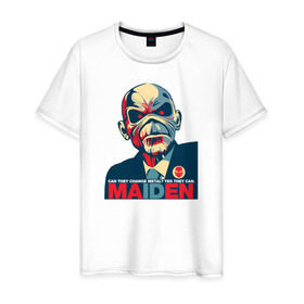 Мужская футболка хлопок с принтом Iron Maiden в Санкт-Петербурге, 100% хлопок | прямой крой, круглый вырез горловины, длина до линии бедер, слегка спущенное плечо. | зомби