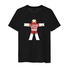 Мужская футболка хлопок с принтом Lone star, True detective в Санкт-Петербурге, 100% хлопок | прямой крой, круглый вырез горловины, длина до линии бедер, слегка спущенное плечо. | настоящий детектив