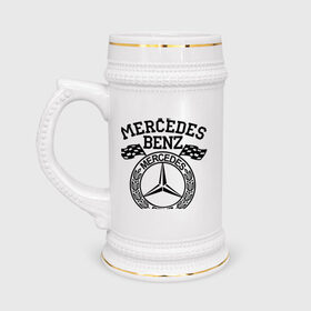 Кружка пивная с принтом Mercedes Benz в Санкт-Петербурге,  керамика (Материал выдерживает высокую температуру, стоит избегать резкого перепада температур) |  объем 630 мл | benz | merсedes | авто | бенз | мерседес