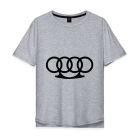 Мужская футболка хлопок Oversize с принтом Audi кастет в Санкт-Петербурге, 100% хлопок | свободный крой, круглый ворот, “спинка” длиннее передней части | audi | авто | ауди | кастет