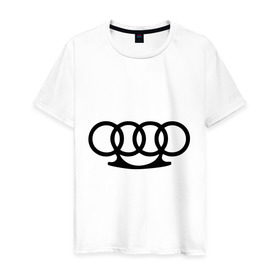 Мужская футболка хлопок с принтом Audi кастет в Санкт-Петербурге, 100% хлопок | прямой крой, круглый вырез горловины, длина до линии бедер, слегка спущенное плечо. | audi | авто | ауди | кастет
