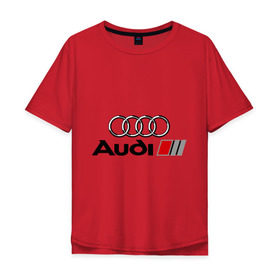 Мужская футболка хлопок Oversize с принтом Audi в Санкт-Петербурге, 100% хлопок | свободный крой, круглый ворот, “спинка” длиннее передней части | audi | авто | ауди | логотип