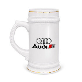 Кружка пивная с принтом Audi в Санкт-Петербурге,  керамика (Материал выдерживает высокую температуру, стоит избегать резкого перепада температур) |  объем 630 мл | audi | авто | ауди | логотип