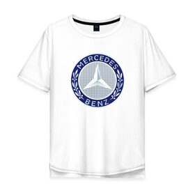 Мужская футболка хлопок Oversize с принтом Mersedes benz в Санкт-Петербурге, 100% хлопок | свободный крой, круглый ворот, “спинка” длиннее передней части | benz | mersedes | авто | бенз | лого | мерседес