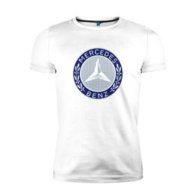 Мужская футболка премиум с принтом Mersedes benz в Санкт-Петербурге, 92% хлопок, 8% лайкра | приталенный силуэт, круглый вырез ворота, длина до линии бедра, короткий рукав | benz | mersedes | авто | бенз | лого | мерседес
